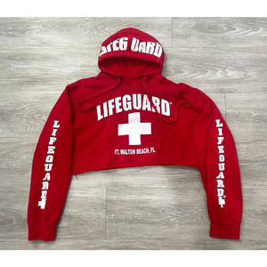 LIFEGUARD Women's Crop Top Hoodie - Ft Walton Beach FL Officially Licensed (M)